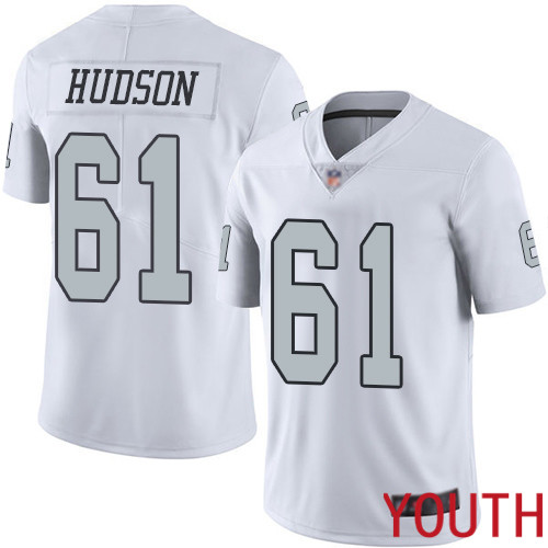 Oakland Raiders Limited White Youth Rodney Hudson Jersey NFL Football #61 Rush Vapor Untouchable Jersey->youth nfl jersey->Youth Jersey
